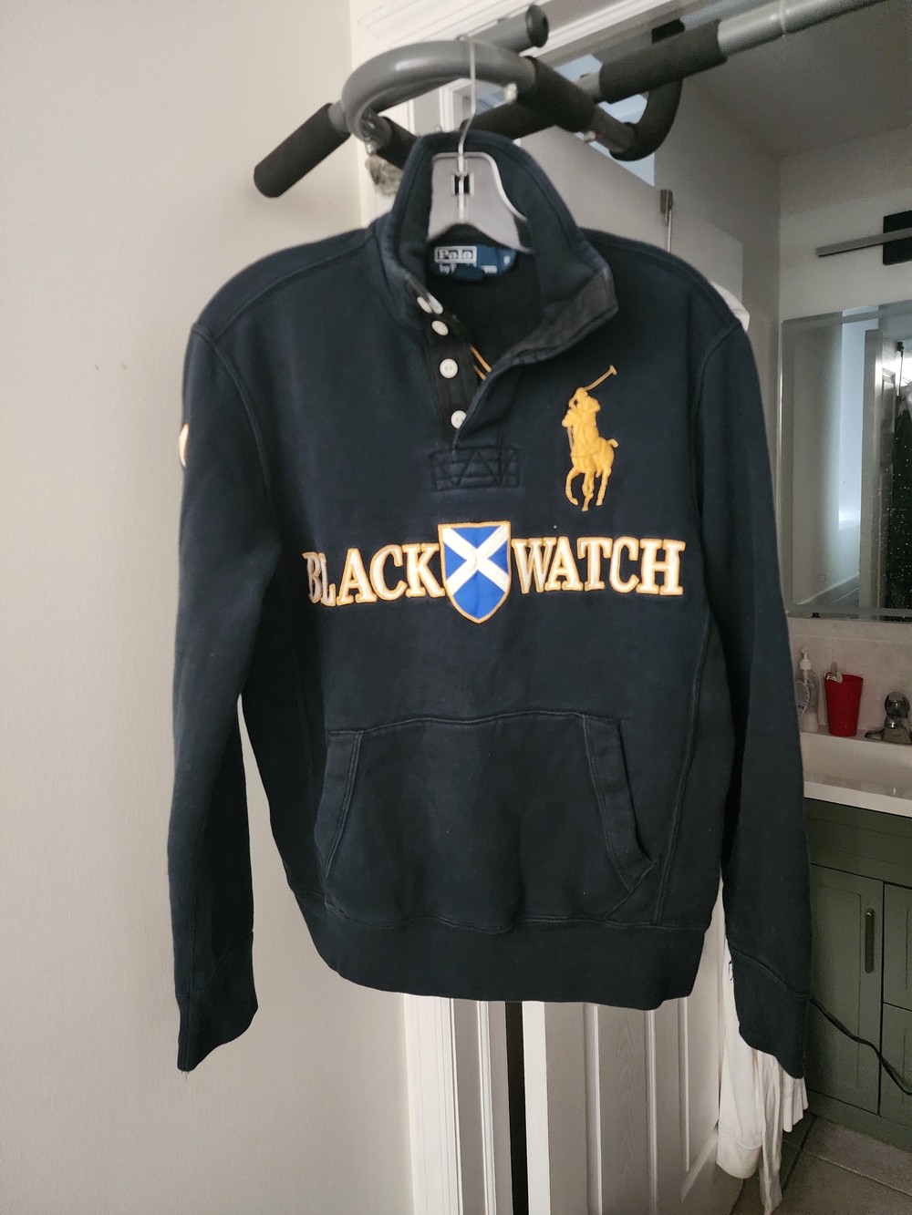 Polo by Ralph Lauren Thick Black Watch Embroidered Rugby Pullover